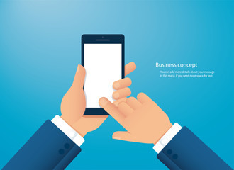hand holding smartphone vector illustration EPS10