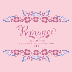 Fototapeta na wymiar Beautiful pink wreath frame Decoration for elegant romance invitation card decor. Vector