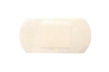 Medical sticking plaster isolated on white. First aid item