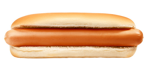 HOT DOG isolated on white background, clipping path, full depth of field