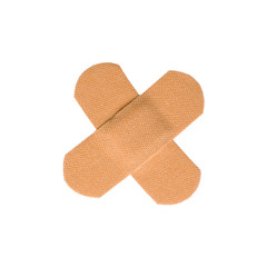 Medical sticking plasters isolated on white. First aid item