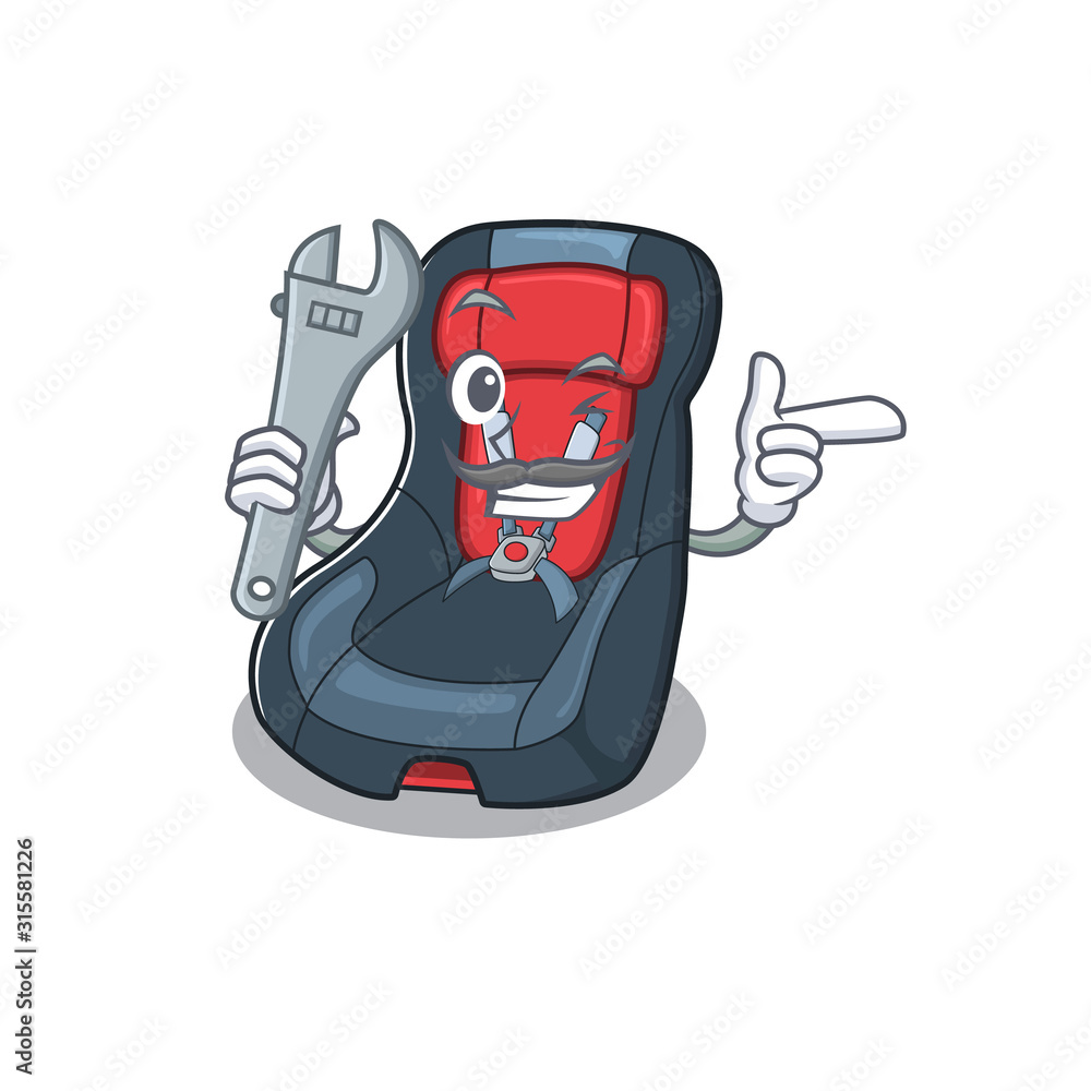 Sticker Smart Mechanic baby car seat cartoon character design