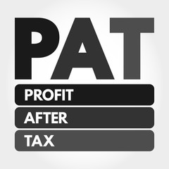 PAT - Profit After Tax acronym, business concept background