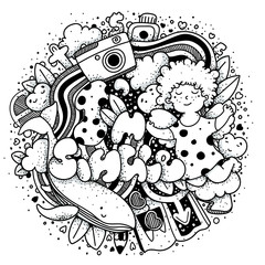 Im single Valentines Day. Greeting card with lettering and doodles.