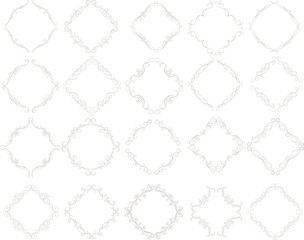 White Diamond antique pattern frame set