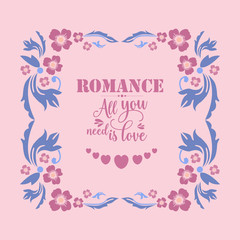 The beauty decoration of leaf and flower frame, for seamless romance invitation card design. Vector