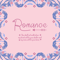 Pink background, with beautiful crowd of leaf and floral frame, for elegant romance invitation card design. Vector