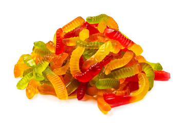 Juicy colorful jelly sweets. Gummy candies.