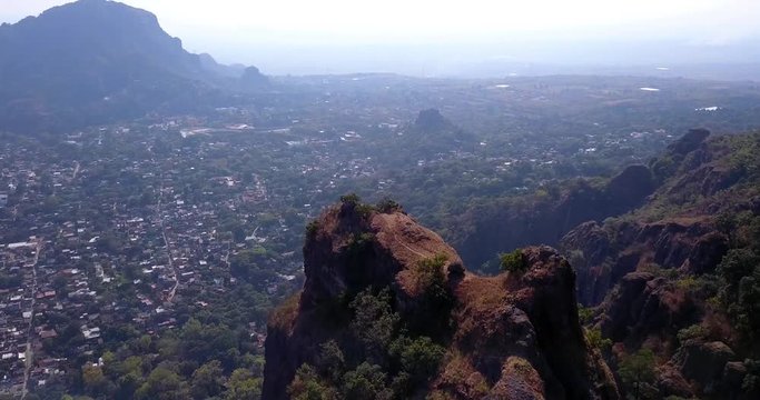 Mexican Town of Tepoztl&aacute;n from the top by drone.