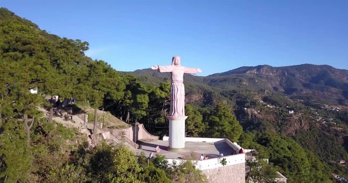 Cristo Rey. Cristo Monumental, in Taxco Mexico by drone.