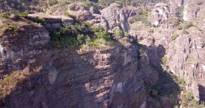 Tepozteco at Tepoztl&aacute;n, Mexican Town by drone