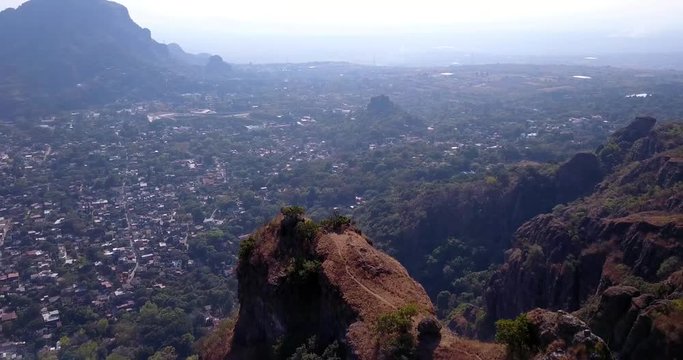 Mexican Town of Tepoztl&aacute;n from the top by drone.