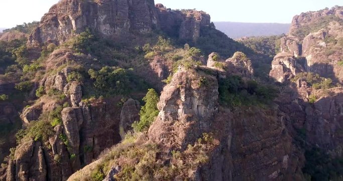 Tepozteco at Tepoztl&aacute;n, Mexican Town by drone