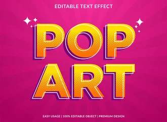 Tragetasche Pop-Art-Texteffektvorlage mit Retro-Stil und fettem Textkonzept für Markenetikett und Logo © Fuadi Alhusaini