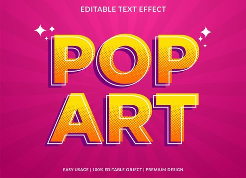 pop art text effect template with retro type style and bold text concept use for brand label and logotype 