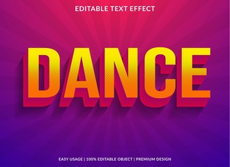 dance text effect template with retro type style and bold text concept use for brand label and logotype 