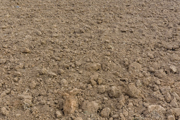 Background of the plowed field prepared for sowing