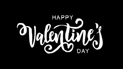 Valentine's day logo animation, hand-drawn effect writing, ideal footage for romantic moments and for Valentine's day, black and white