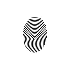 finger print fingerprint lock secure security logo vector icon illustration