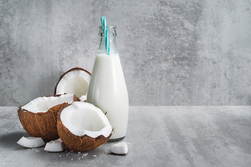 Fresh coconut cocktail drink