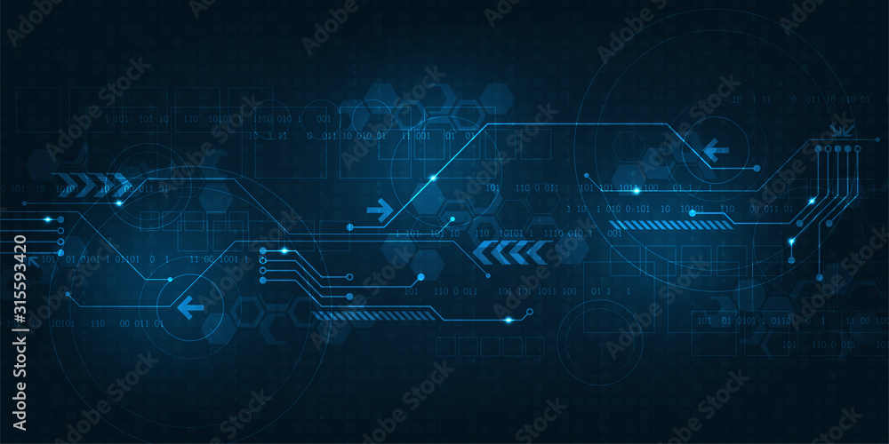 Poster vector abstract background of digital technology work.