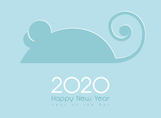 Rat for 2020 Chinese New Year.greeting card and calendar design. Vector
