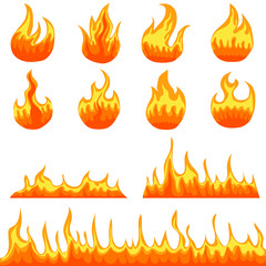 Flames, fire, flame icon. Vector illustration of a bonfire concept.