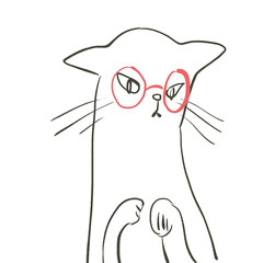 メガネをかけた猫