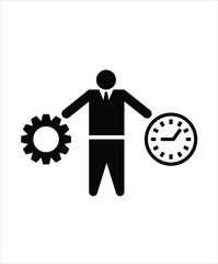man with time and work icon,vector best flat icon.