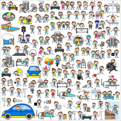 Comic Doctor Collection - Set of Concepts Vector illustrations