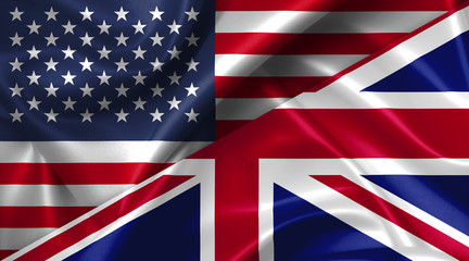 United States USA vs Great Britain England flags comparison concept Illustration