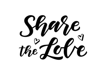 Share the love hand drawn lettering