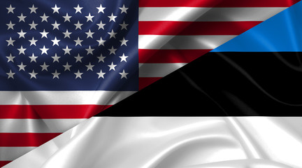 United States USA vs Estonia flags comparison concept Illustration