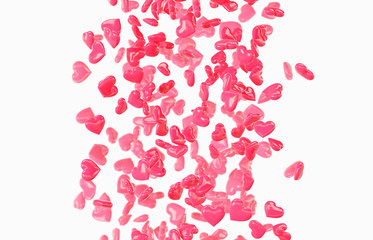 Red falling hearts Valentine day background