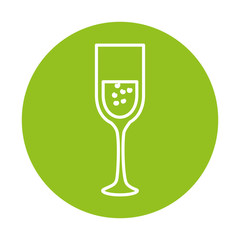 silhouette of cup of glass on green background