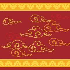 Chinese new year background with gold cloud 