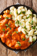 Hungarian chicken paprikash recipe made with boneless chicken breasts simmered in a rich paprika...