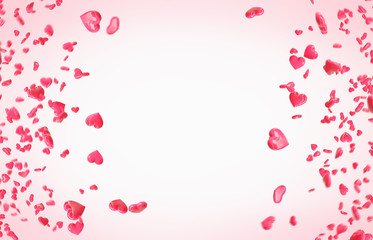 Red falling hearts Valentine day background