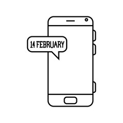 smartphone with speech bubble on white background