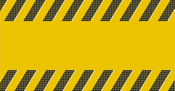 warning sign with black stripes on yellow background.