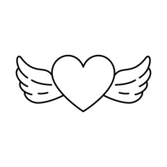 heart with wings on white background