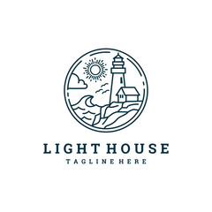 Fototapeta premium creative light house logo design