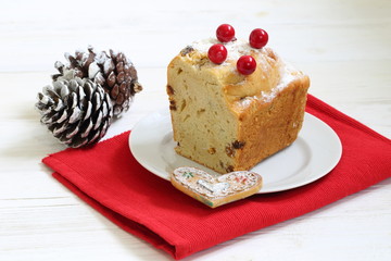Christmas cupcake on a red background