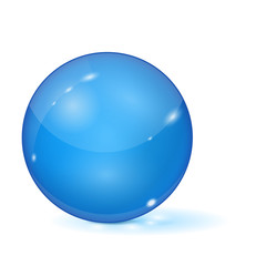 Blue glass ball. 3d sphere