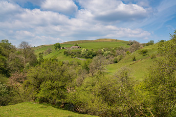Fototapeta na wymiar Landscape in the Swaledale between Keld and the Kisdon Force, North Yorkshire, England, UK