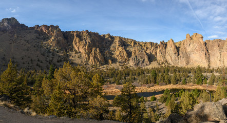 Rocks in a beautiful, beautiful canyon, desert river, Smith Rock State Park