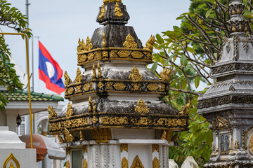 Wat Sisaket Temple in Vientiane city Old architecture and buddha statues (Vientiane, Laos)