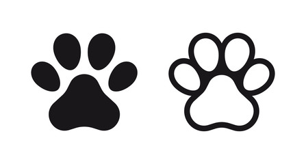 Different animal paw print vector illustrations - obrazy, fototapety, plakaty