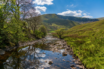 Yorkshire Dales Landscape with the River Rawthey near Low Haygarth, Cumbria, England, UK