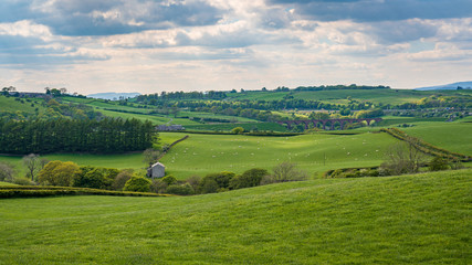 Yorkshire Dales landscape between Sedbergh and Beck Foot, Cumbria, England, UK